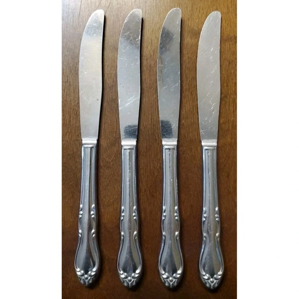Oneida‎ HOMESTEAD 4 Dinner Knives S&G Rogers Stainless Flatware